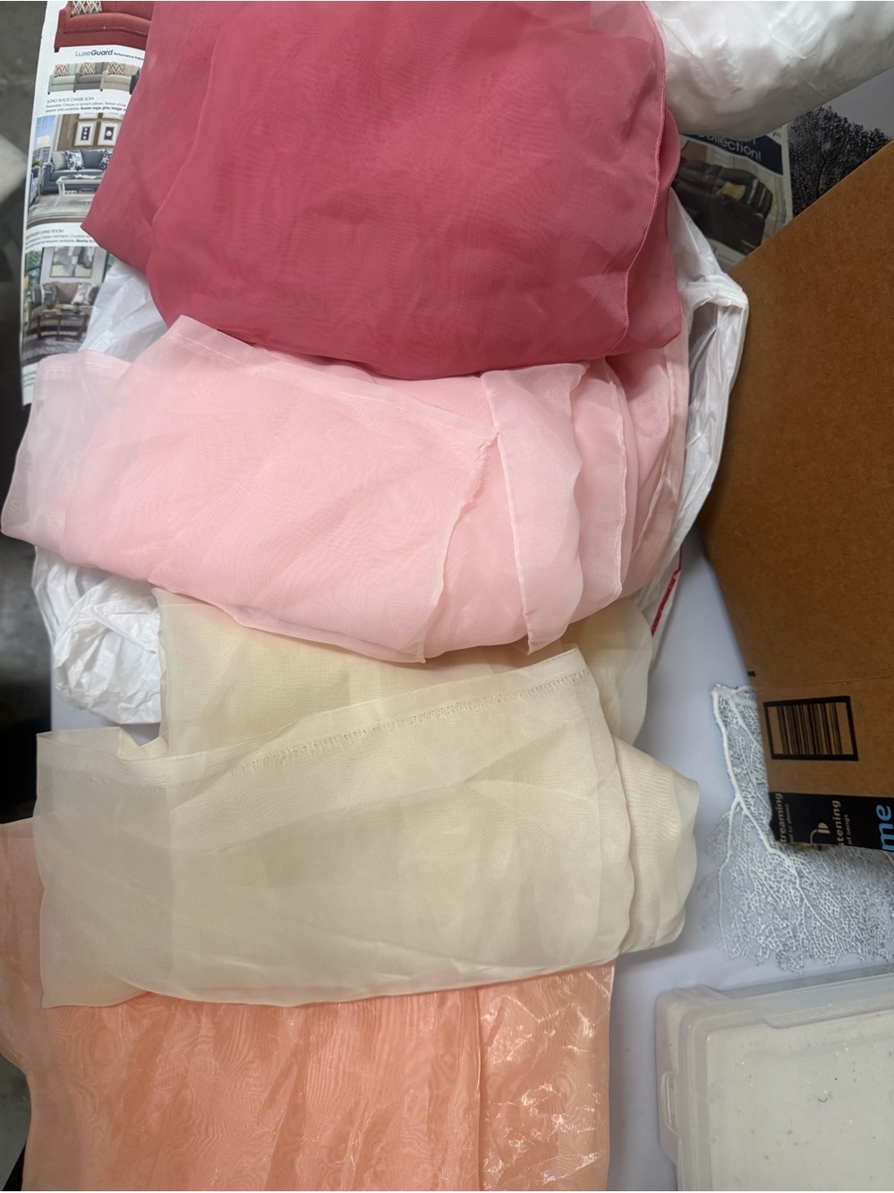 4 Sheer Organza Drapes / Event Fabric Panels